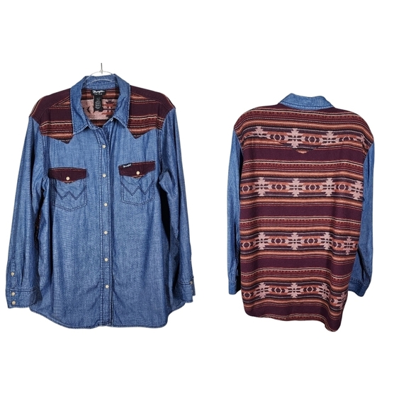 WRANGLER RETRO PEARL SNAP WESTERN SHIRT - Picture 1 of 9